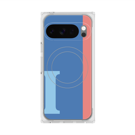 Premium Square Case with Pixelsnap［ Original - initial color line - I blue ］