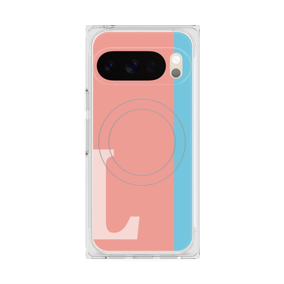 Premium Square Case with Pixelsnap［ Original - initial color line - L pink ］