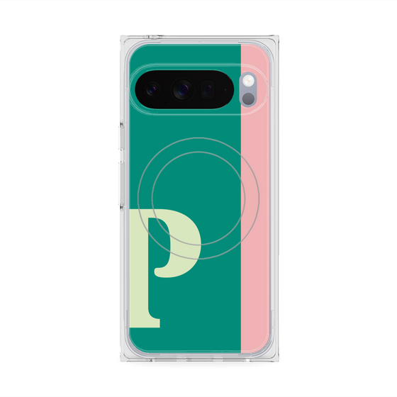 Premium Square Case with Pixelsnap［ Original - initial color line - P green ］