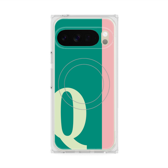 Premium Square Case with Pixelsnap［ Original - initial color line - Q green ］