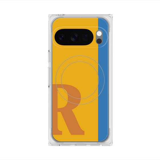 Premium Square Case with Pixelsnap［ Original - initial color line - R orange ］