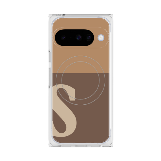 Premium Square Case with Pixelsnap［ Original - initial two tone - S brown ］