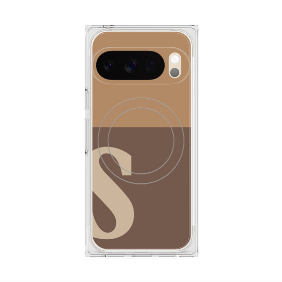 Premium Square Case with Pixelsnap［ Original - initial two tone - S brown ］
