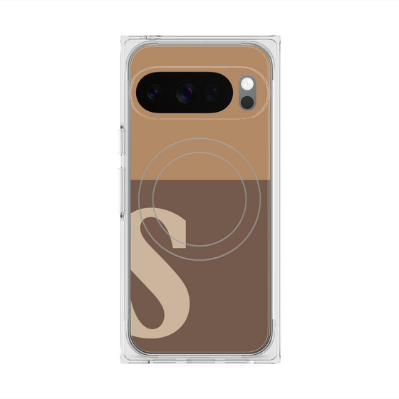 Premium Square Case with Pixelsnap［ Original - initial two tone - S brown ］