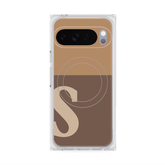 Premium Square Case with Pixelsnap［ Original - initial two tone - S brown ］