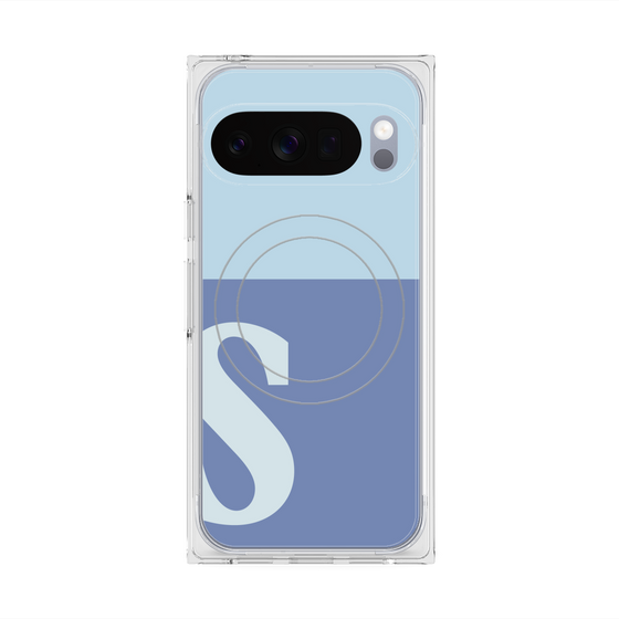Premium Square Case with Pixelsnap［ Original - initial two tone - S blue ］