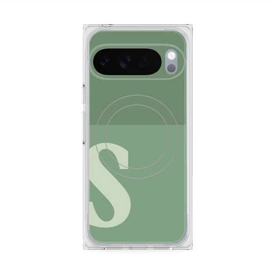 Premium Square Case with Pixelsnap［ Original - initial two tone - S green ］