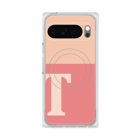 Premium Square Case with Pixelsnap［ Original - initial two tone - T pink ］