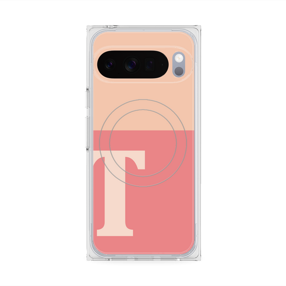 Premium Square Case with Pixelsnap［ Original - initial two tone - T pink ］
