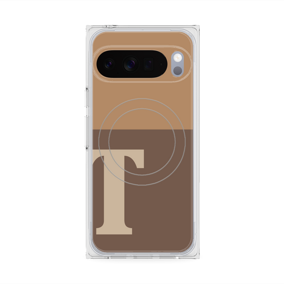 Premium Square Case with Pixelsnap［ Original - initial two tone - T brown ］