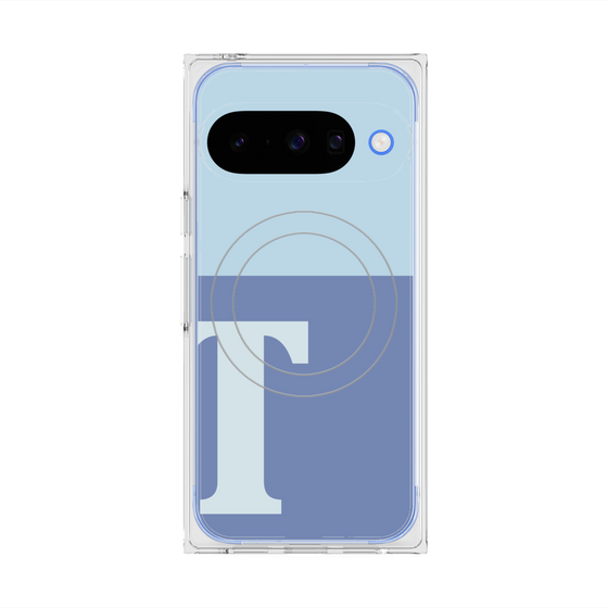 Premium Square Case with Pixelsnap［ Original - initial two tone - T blue ］