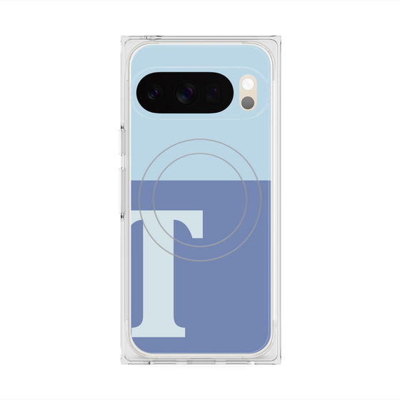 Premium Square Case with Pixelsnap［ Original - initial two tone - T blue ］