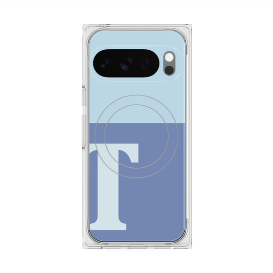 Premium Square Case with Pixelsnap［ Original - initial two tone - T blue ］