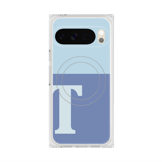 Premium Square Case with Pixelsnap［ Original - initial two tone - T blue ］