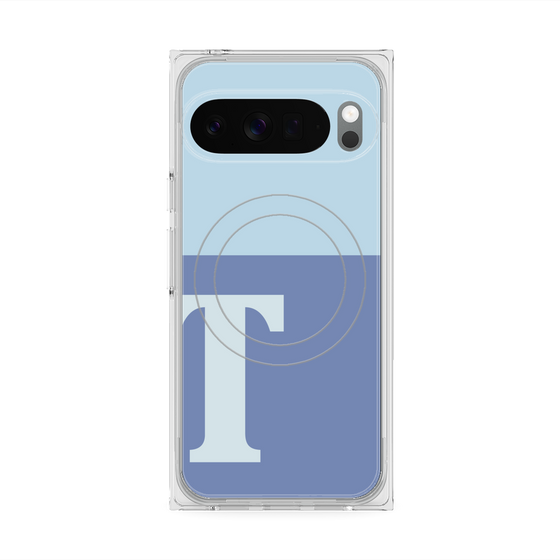 Premium Square Case with Pixelsnap［ Original - initial two tone - T blue ］