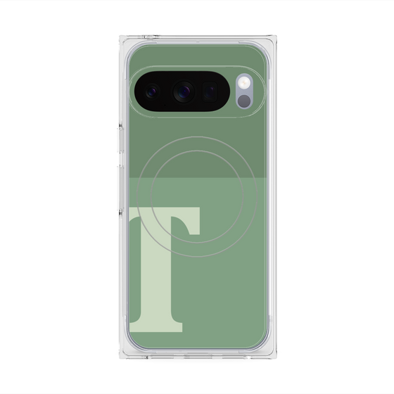 Premium Square Case with Pixelsnap［ Original - initial two tone - T green ］