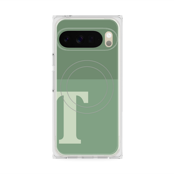 Premium Square Case with Pixelsnap［ Original - initial two tone - T green ］