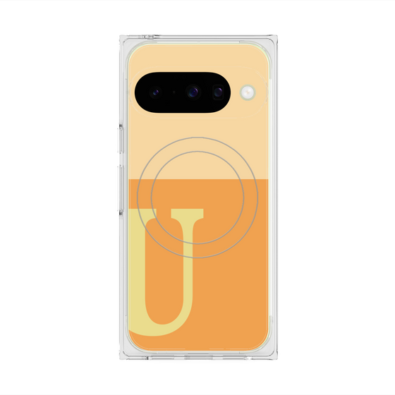 Premium Square Case with Pixelsnap［ Original - initial two tone - U orange ］