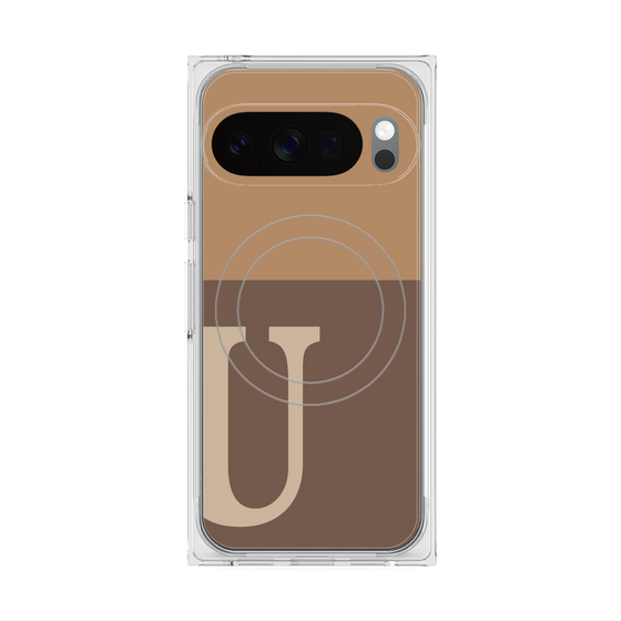 Premium Square Case with Pixelsnap［ Original - initial two tone - U brown ］
