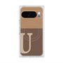 Premium Square Case with Pixelsnap［ Original - initial two tone - U brown ］