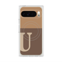 Premium Square Case with Pixelsnap［ Original - initial two tone - U brown ］