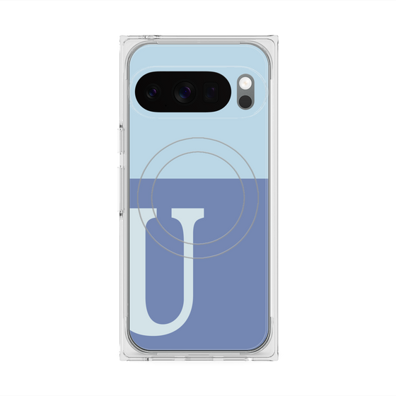 Premium Square Case with Pixelsnap［ Original - initial two tone - U blue ］