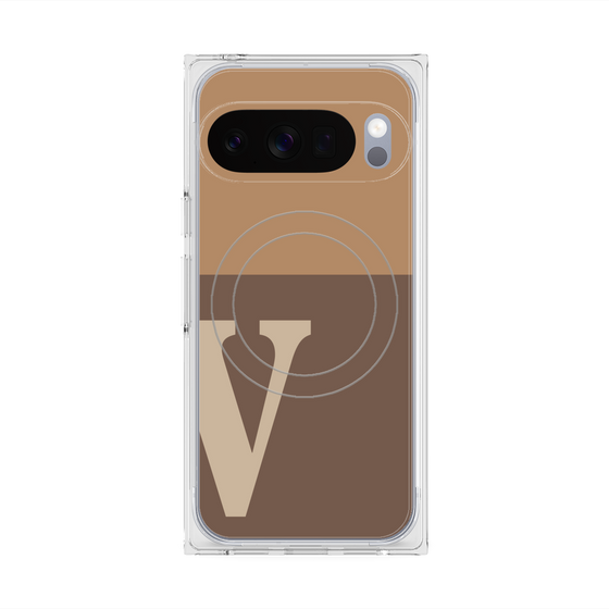 Premium Square Case with Pixelsnap［ Original - initial two tone - V brown ］