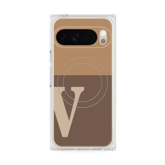 Premium Square Case with Pixelsnap［ Original - initial two tone - V brown ］