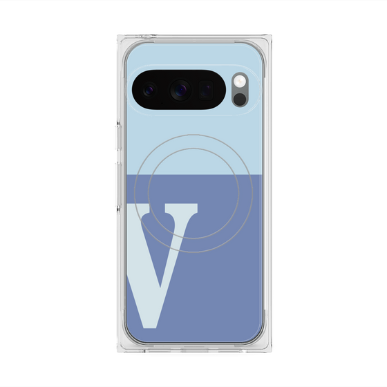 Premium Square Case with Pixelsnap［ Original - initial two tone - V blue ］