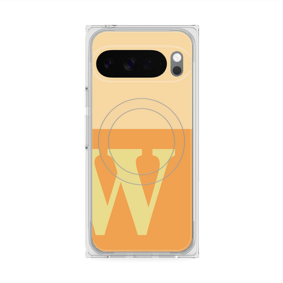 Premium Square Case with Pixelsnap［ Original - initial two tone - W orange ］