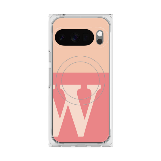 Premium Square Case with Pixelsnap［ Original - initial two tone - W pink ］