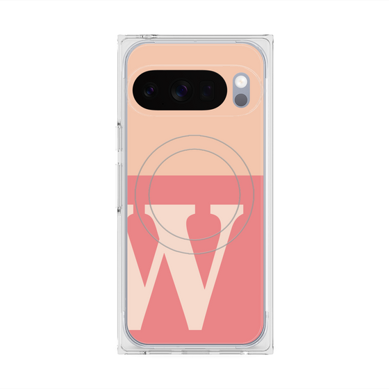 Premium Square Case with Pixelsnap［ Original - initial two tone - W pink ］