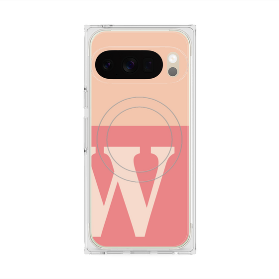 Premium Square Case with Pixelsnap［ Original - initial two tone - W pink ］