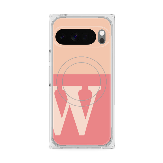 Premium Square Case with Pixelsnap［ Original - initial two tone - W pink ］