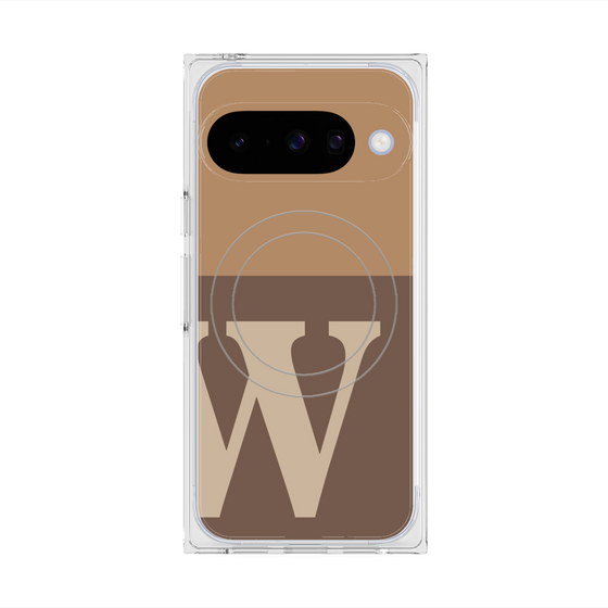 Premium Square Case with Pixelsnap［ Original - initial two tone - W brown ］