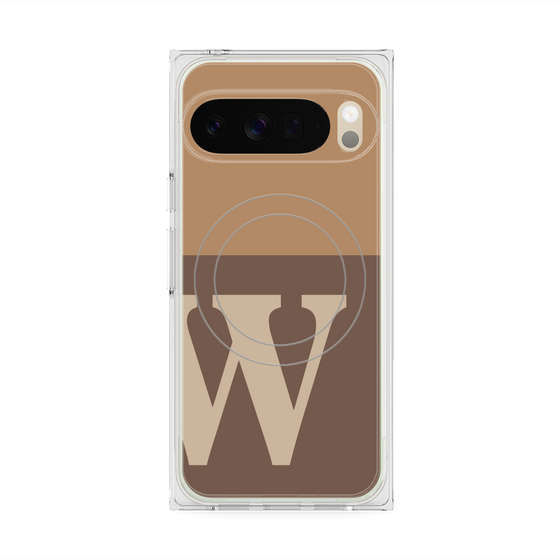 Premium Square Case with Pixelsnap［ Original - initial two tone - W brown ］