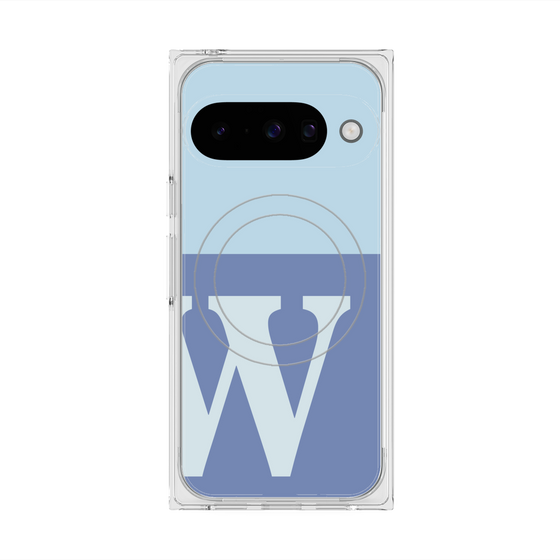 Premium Square Case with Pixelsnap［ Original - initial two tone - W blue ］
