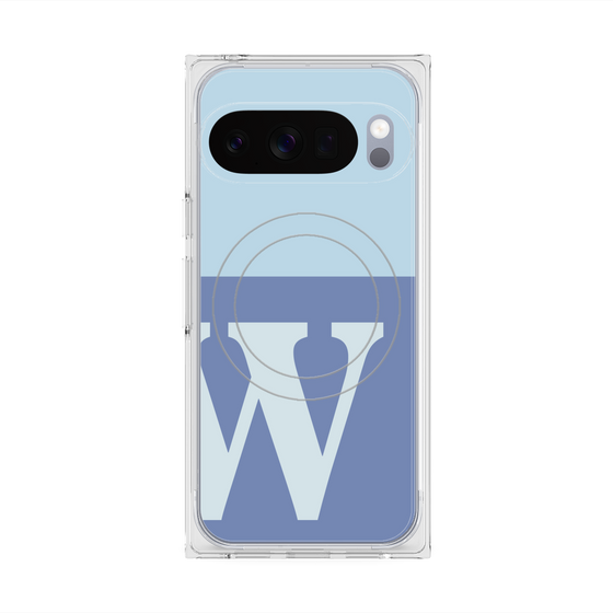 Premium Square Case with Pixelsnap［ Original - initial two tone - W blue ］