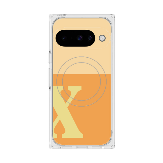 Premium Square Case with Pixelsnap［ Original - initial two tone - X orange ］