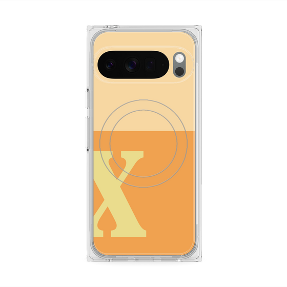 Premium Square Case with Pixelsnap［ Original - initial two tone - X orange ］