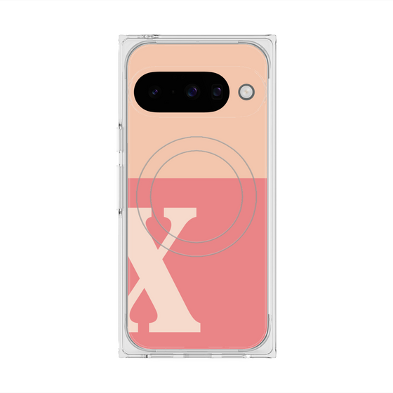 Premium Square Case with Pixelsnap［ Original - initial two tone - X pink ］