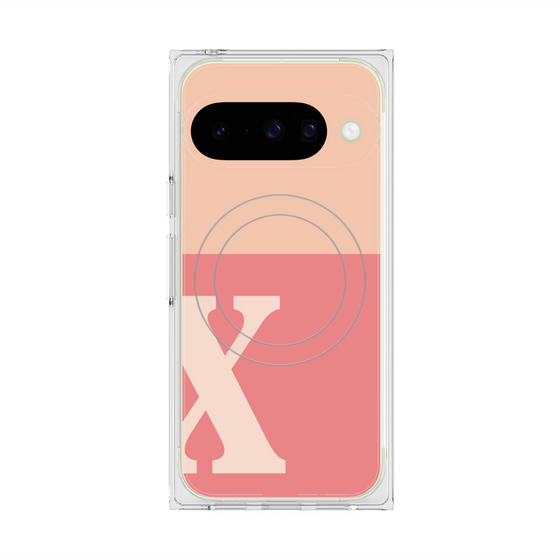 Premium Square Case with Pixelsnap［ Original - initial two tone - X pink ］