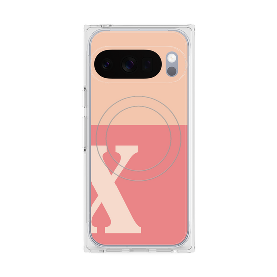 Premium Square Case with Pixelsnap［ Original - initial two tone - X pink ］