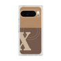 Premium Square Case with Pixelsnap［ Original - initial two tone - X brown ］
