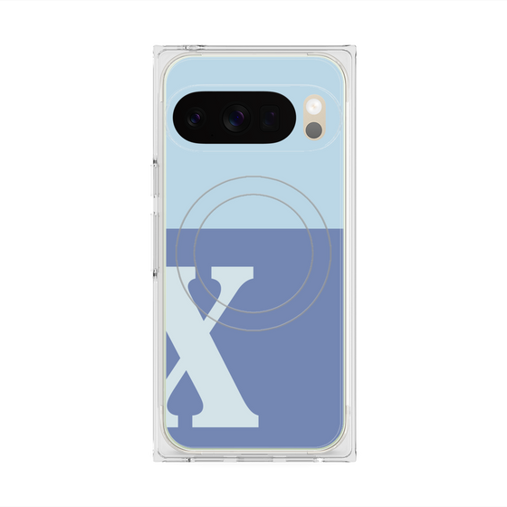 Premium Square Case with Pixelsnap［ Original - initial two tone - X blue ］