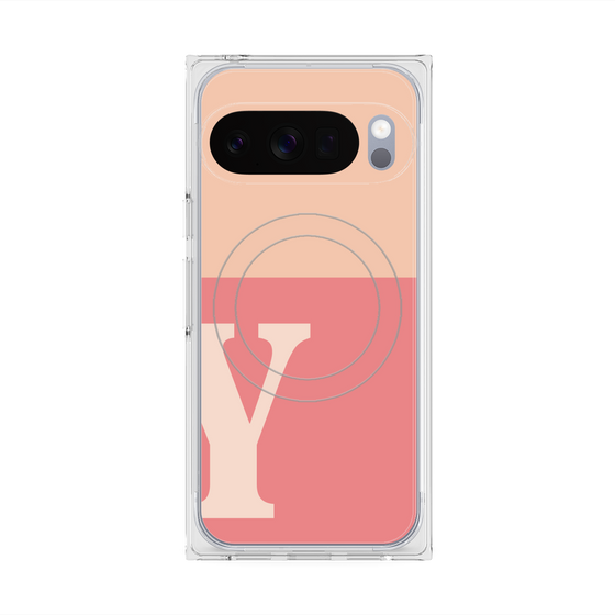 Premium Square Case with Pixelsnap［ Original - initial two tone - Y pink ］