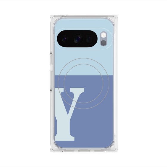 Premium Square Case with Pixelsnap［ Original - initial two tone - Y blue ］