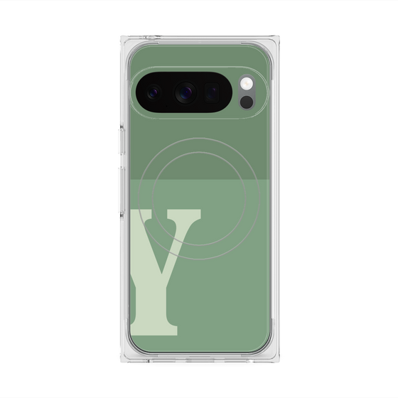 Premium Square Case with Pixelsnap［ Original - initial two tone - Y green ］