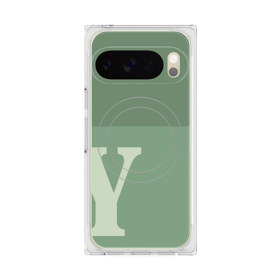 Premium Square Case with Pixelsnap［ Original - initial two tone - Y green ］