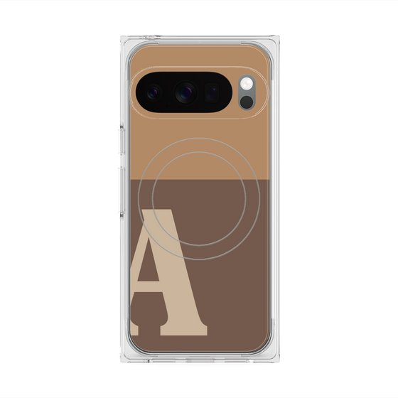 Premium Square Case with Pixelsnap［ Original - initial two tone - A brown ］